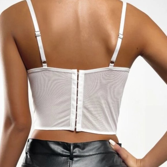 Floral Embroidered Lace Bustier Cami Top - Picture 4 of 5